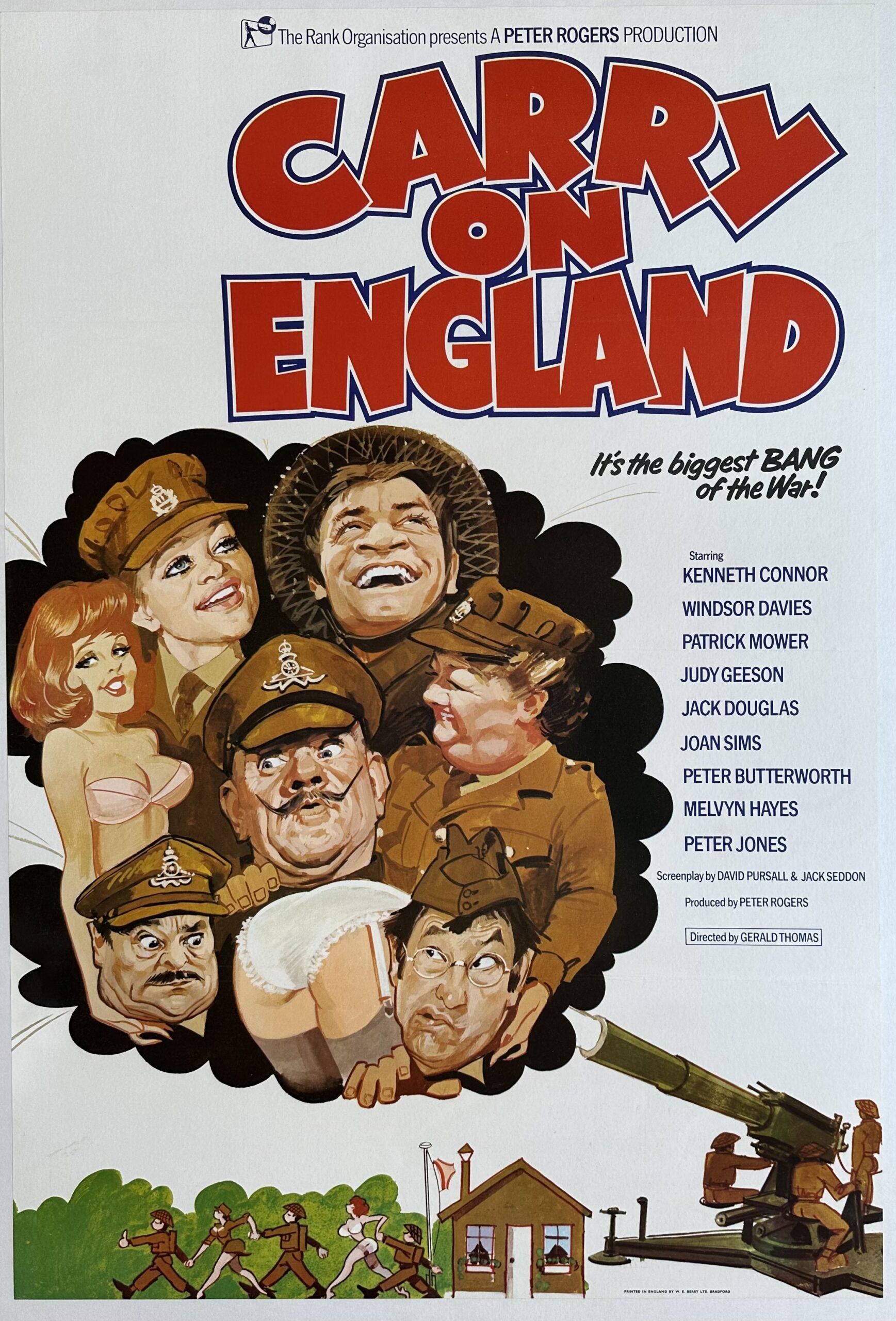 Original vintage cinema movie poster for wartime comedy, Carry On England