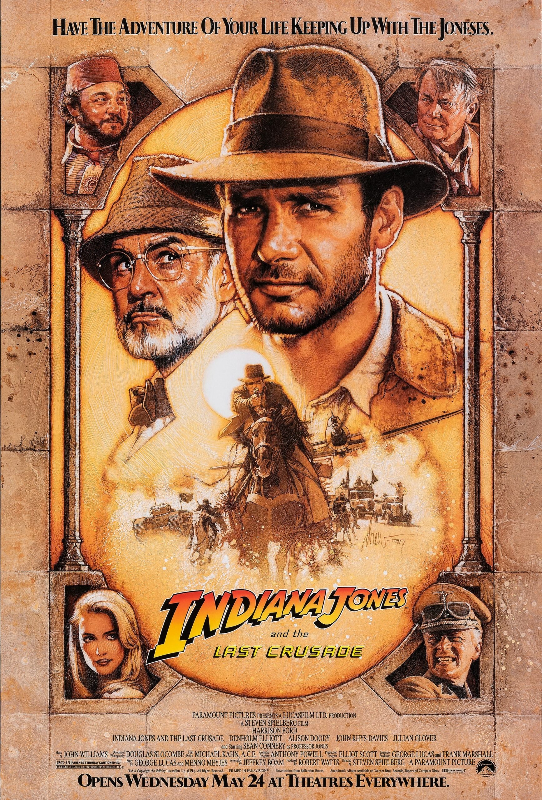 Original cinema movie poster for Indiana Jones and the Last Crusade