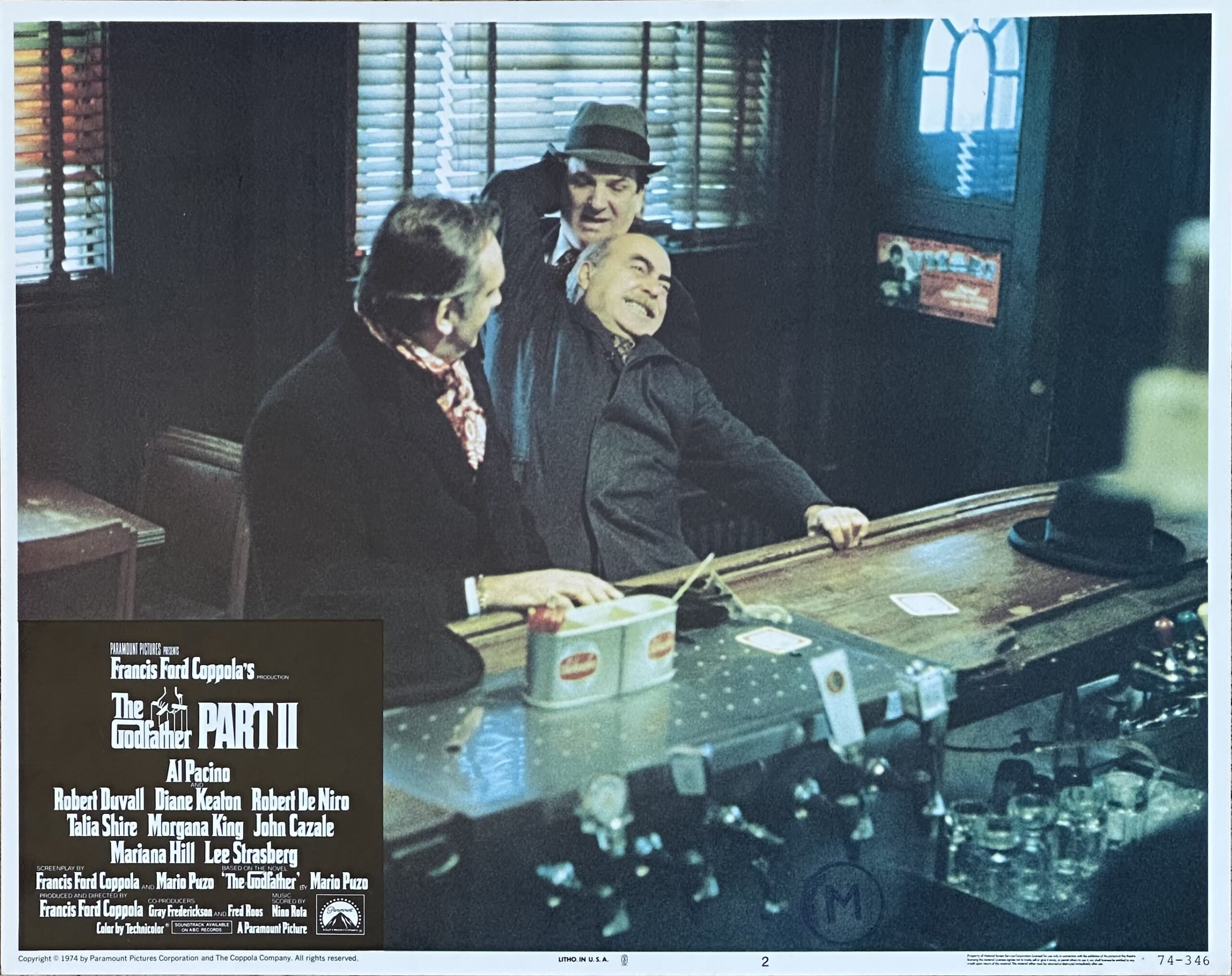 Original vintage US cinema lobby card movie poster for The Godfather Part II