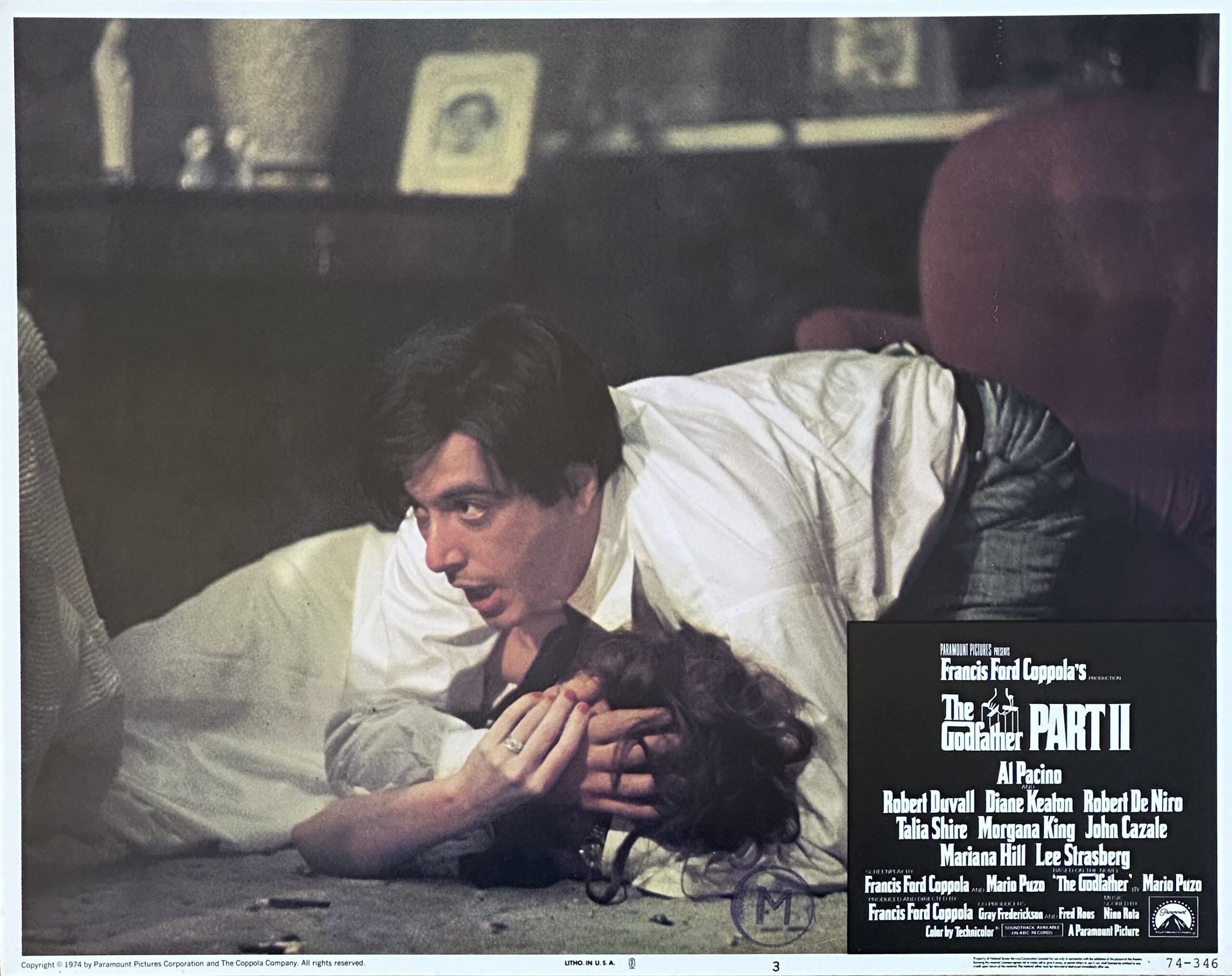 Original vintage US cinema lobby card movie poster for The Godfather Part II