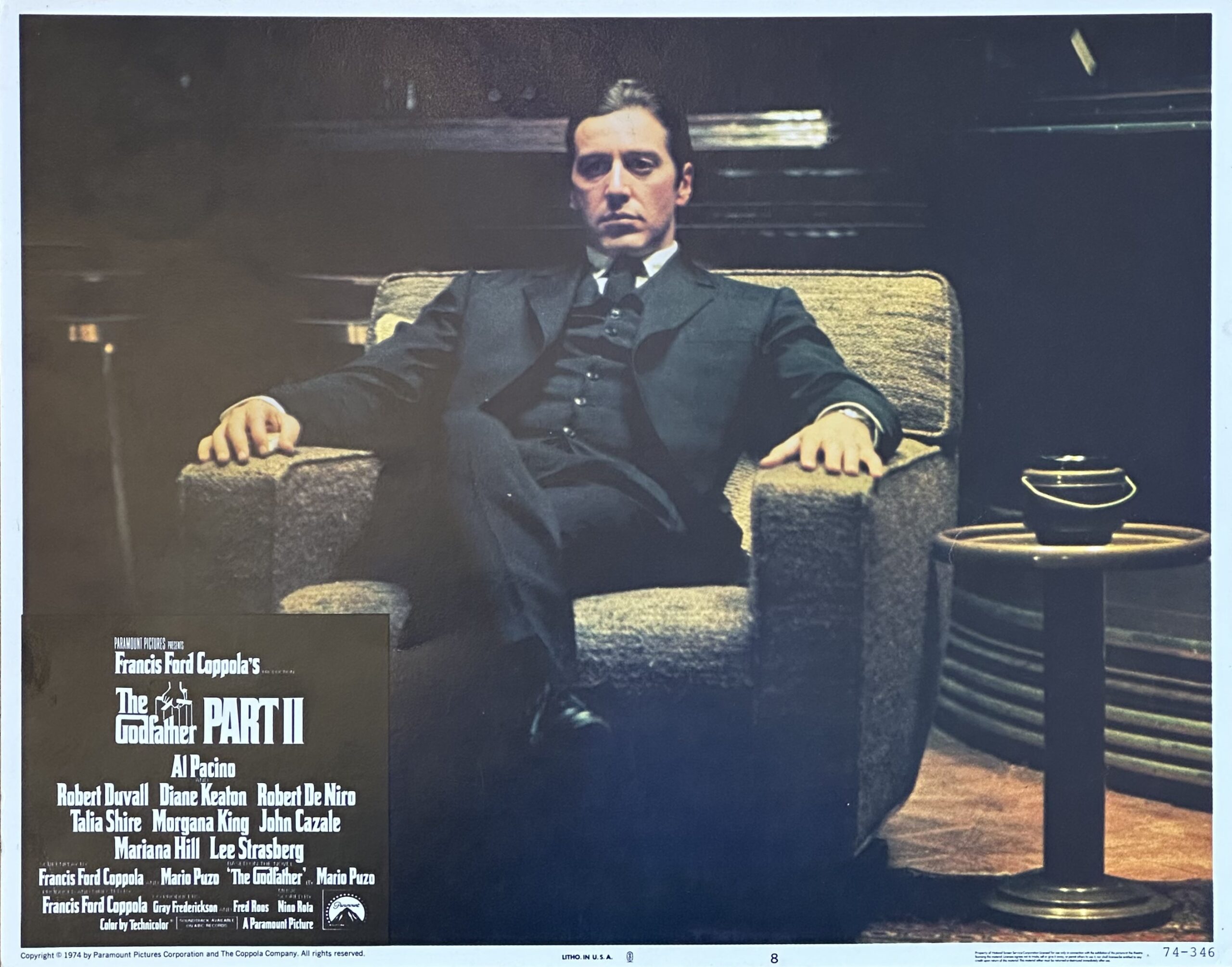 Original vintage US cinema lobby card movie poster for The Godfather Part II